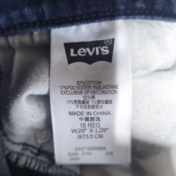 LEVI'S Unisex 511 Slim Stretch Left Side Zip Pocket Denim Blue Jeans W 29 L 29 - Picture 5 of 12